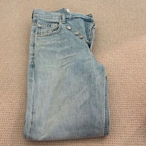 Agolde Light Blue Straight cross over Leg Jeans